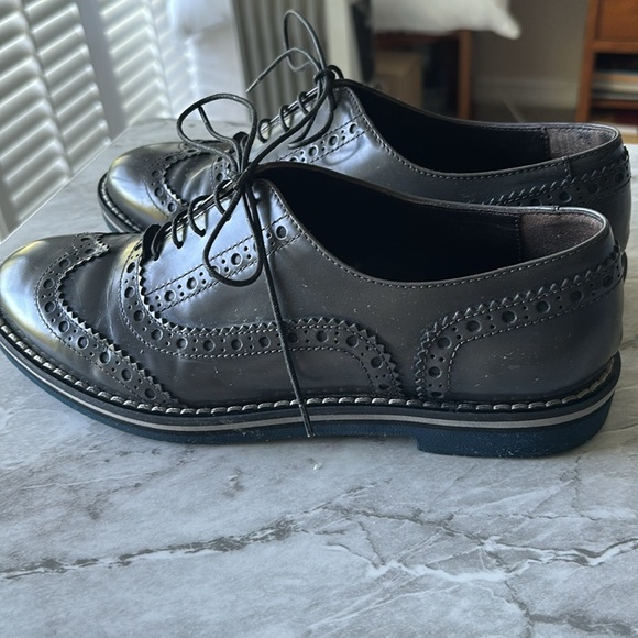 Great condition  Attilio Giusti Leombruni women’s grey leather brogues size 38.5 - Picture 3 of 8